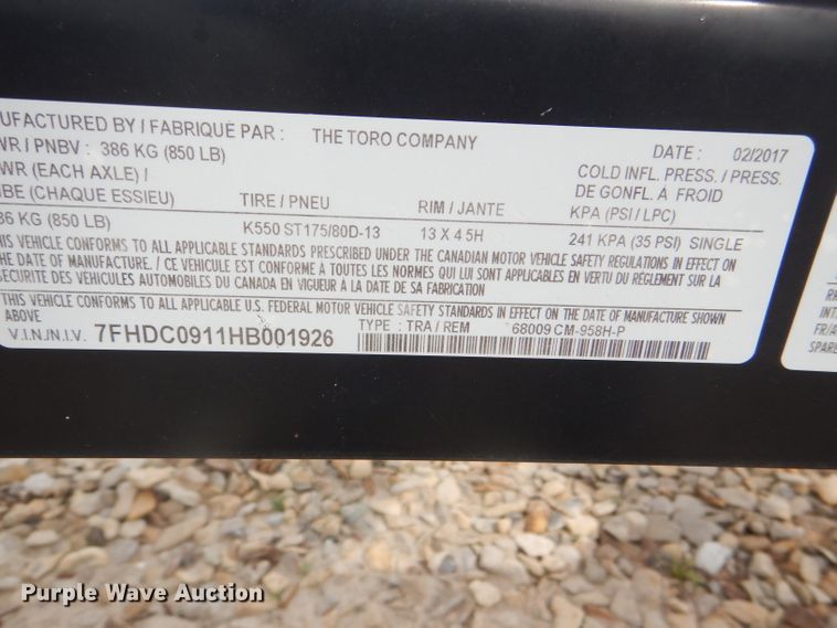 image for item DI2501 2017 Toro CM-958H concrete mixer