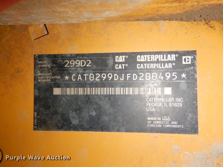 image for item DI2502 2016 Caterpillar 299D2 skid steer