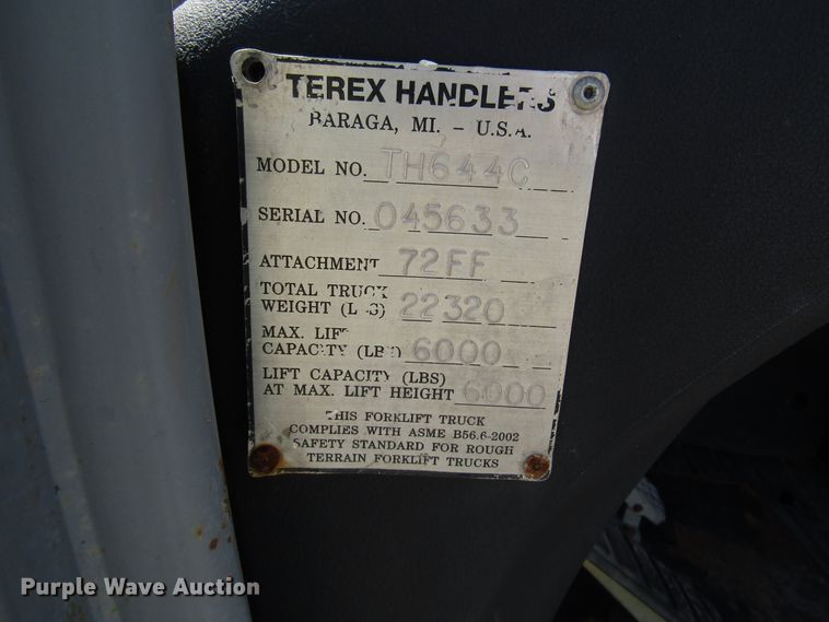 image for item DE2414 2004 Terex TH644C telehandler