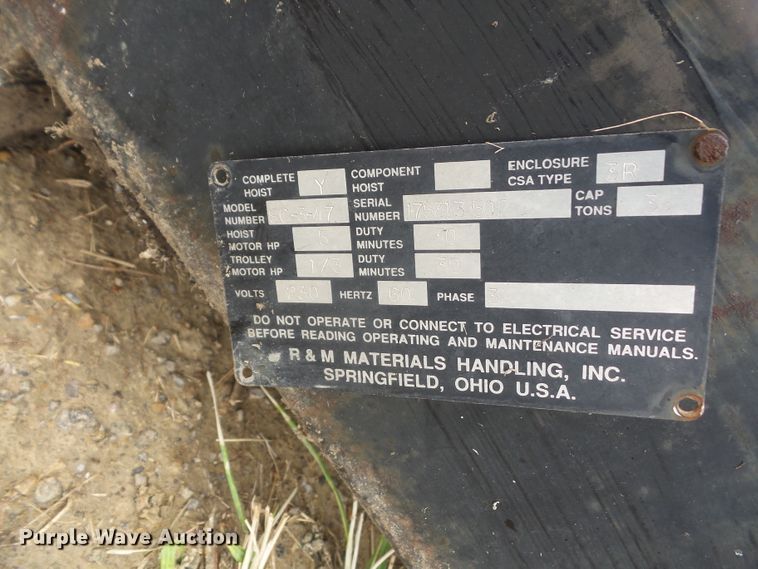 image for item DE2418 Seco overhead crane