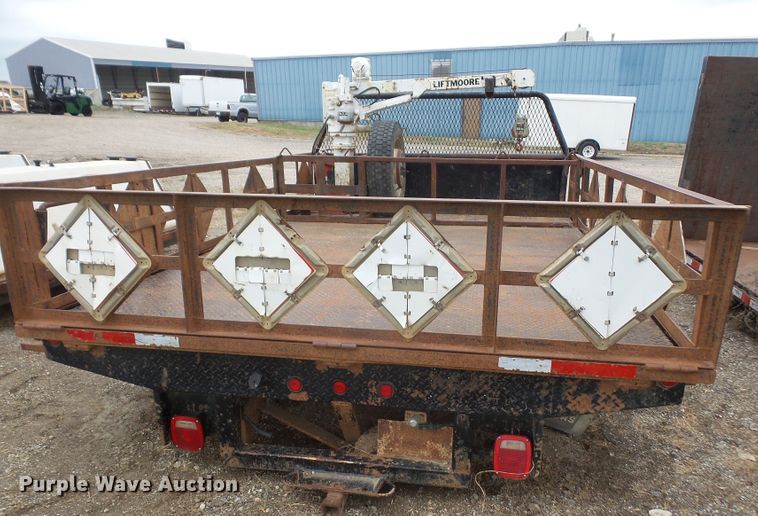 image for item FB9298 12'L x 101.5"W steel flatbed with crane