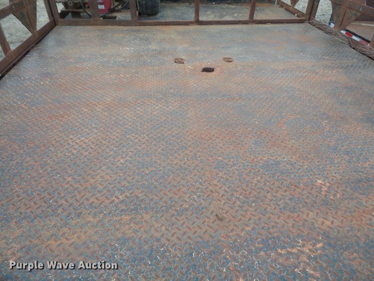 image for item FB9298 12'L x 101.5"W steel flatbed with crane