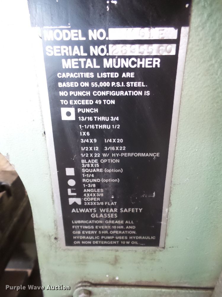 image for item FB9310 Metal Muncher MM61E iron worker