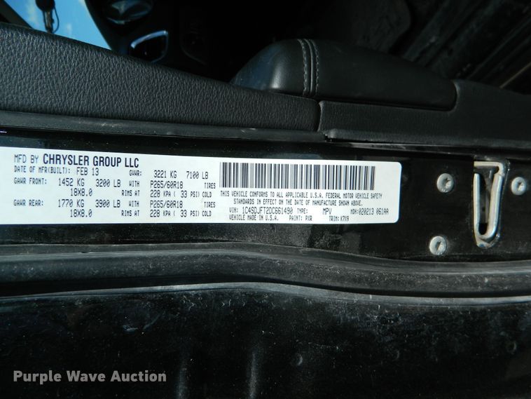 image for item DB4987 2013 Dodge Durango Police SUV