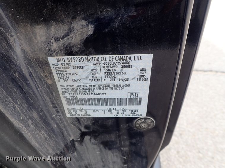 image for item DB7691 2002 Ford F150 pickup truck