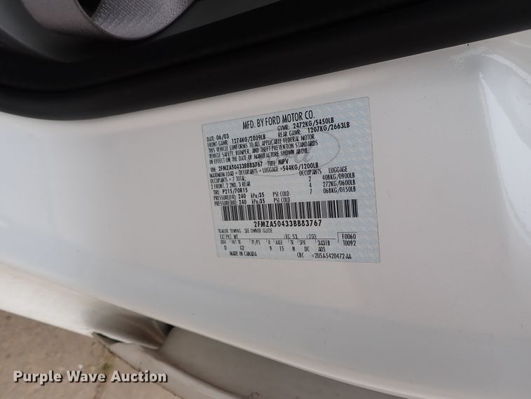 image for item DB7714 2003 Ford Windstar van