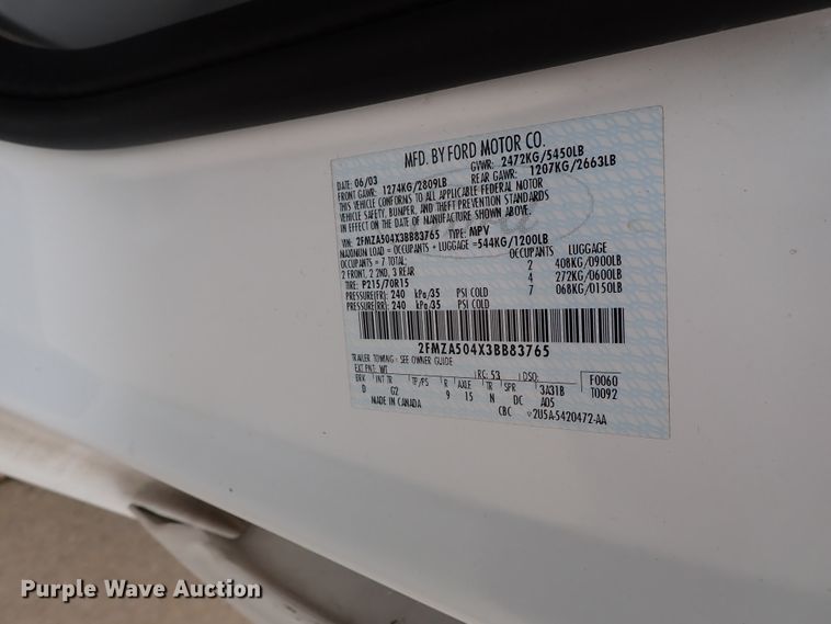 image for item DB7717 2003 Ford Windstar van