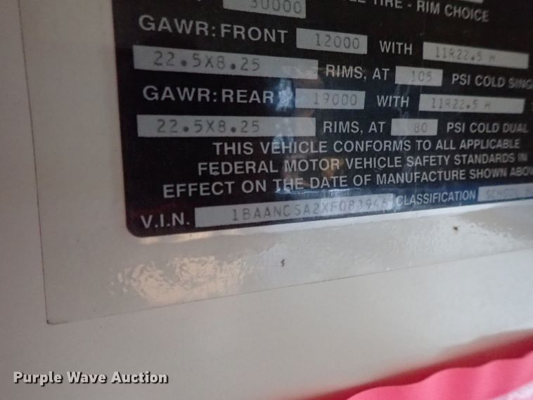 image for item DB7720 1999 Blue Bird TC2000 school bus