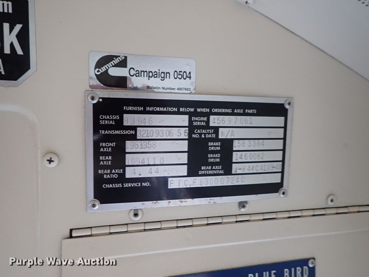 image for item DB7720 1999 Blue Bird TC2000 school bus