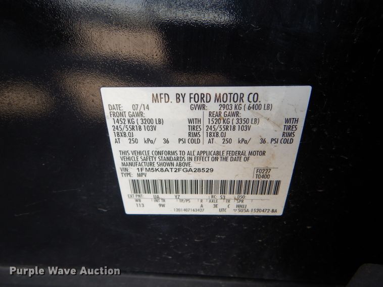 image for item DD4459 2015 Ford Explorer Police Interceptor SUV