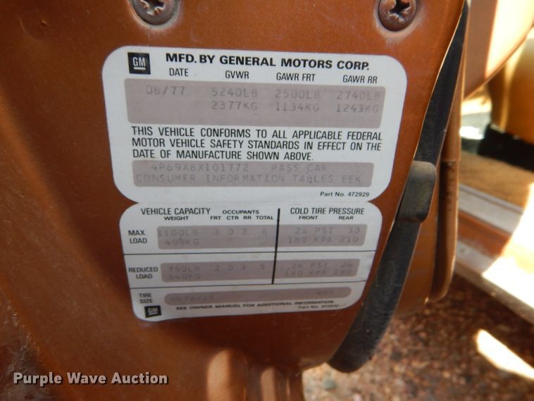 image for item DD4464 1978 Buick LeSabre Custom