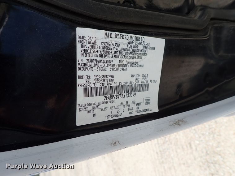 image for item DE0931 2010 Ford Crown Victoria Police Interceptor