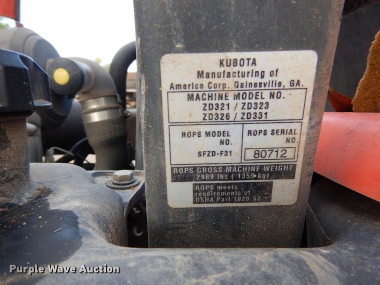 image for item DF2575 Kubota ZD323 ZTR lawn mower