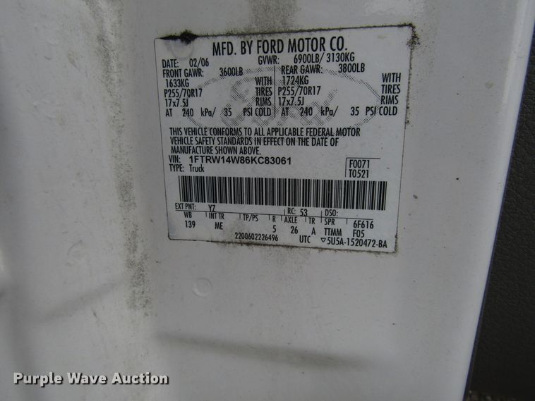 image for item DG8184 2006 Ford F150 SuperCrew pickup truck