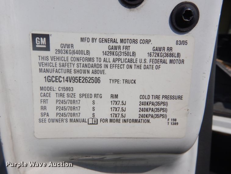 image for item DH2087 2005 Chevrolet Silverado 1500 pickup truck