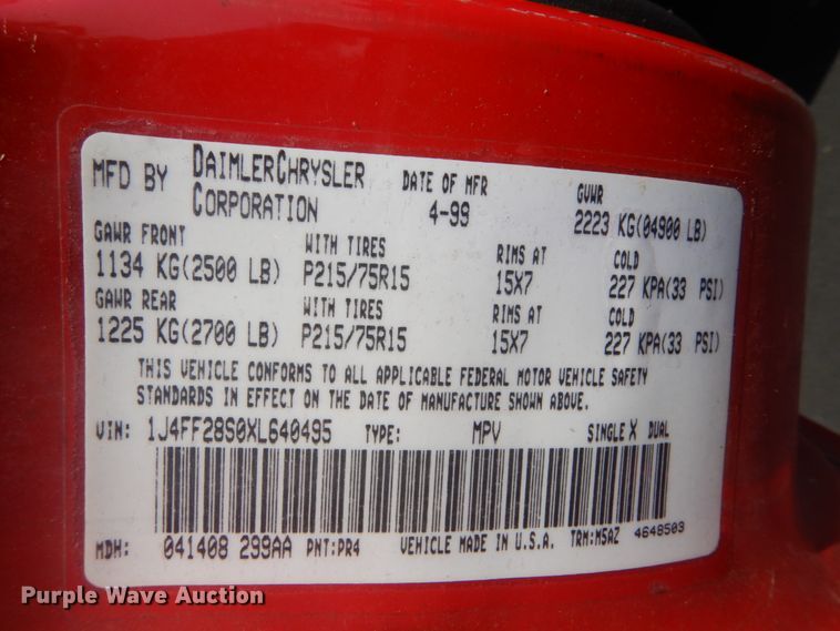 image for item DH2088 1999 Jeep Cherokee SUV