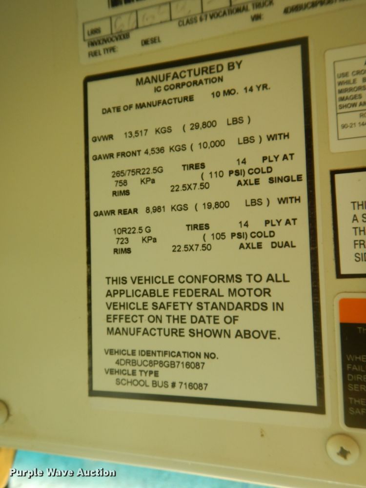 image for item DH3592 2016 International school bus