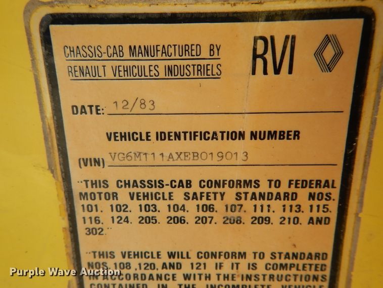 image for item DH6158 1984 Mack flatbed truck