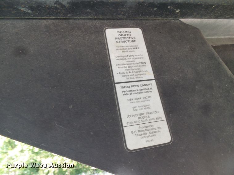 image for item DI0678 2002 John Deere 6420 MFWD tractor