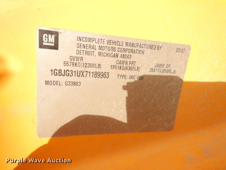 image for item DI2529 2007 Chevrolet Express 3500 school bus