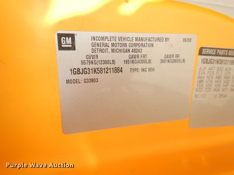 image for item DI2530 2008 Chevrolet Express 3500 school bus