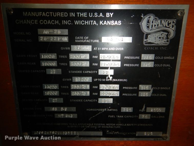 image for item DI2540 2001 Chance Coach AH-28 trolley