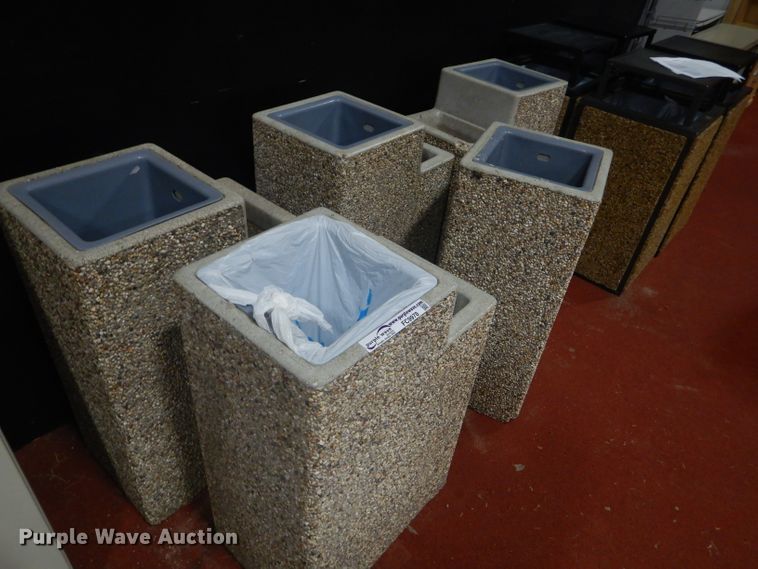 image for item FC9978 (9) concrete trash cans/ash tray units
