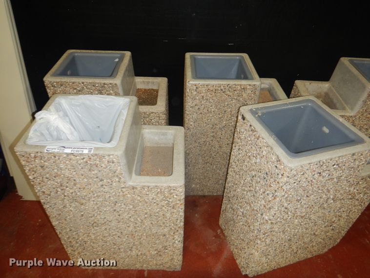 image for item FC9978 (9) concrete trash cans/ash tray units