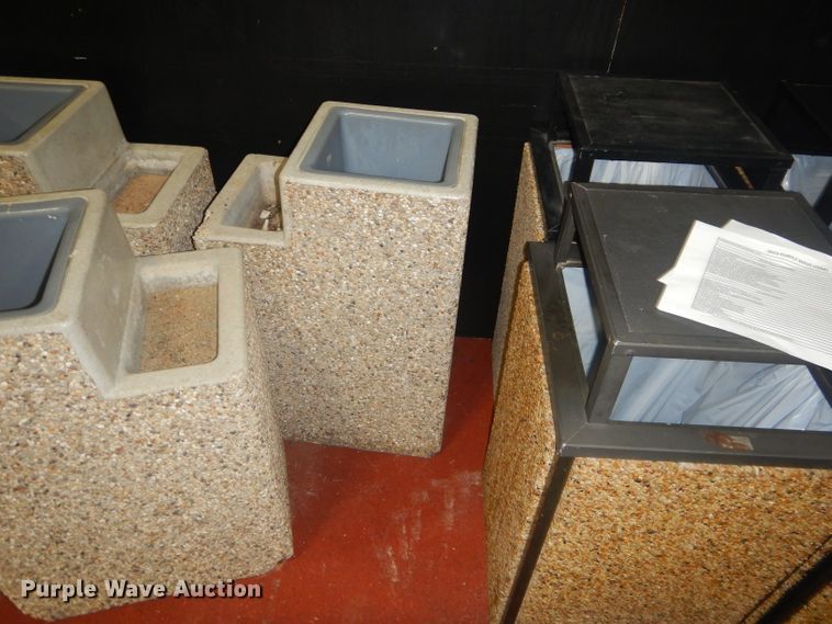 image for item FC9978 (9) concrete trash cans/ash tray units
