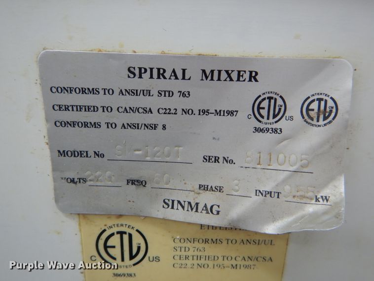 image for item FI9632 American Baking Systesm SM-120T spiral mixer