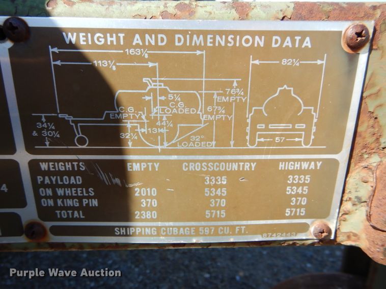 image for item FI9651 Fruehauf M107A2 tank trailer