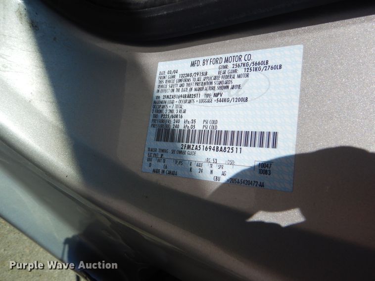 image for item FJ9771 2004 Ford Freestar SE
