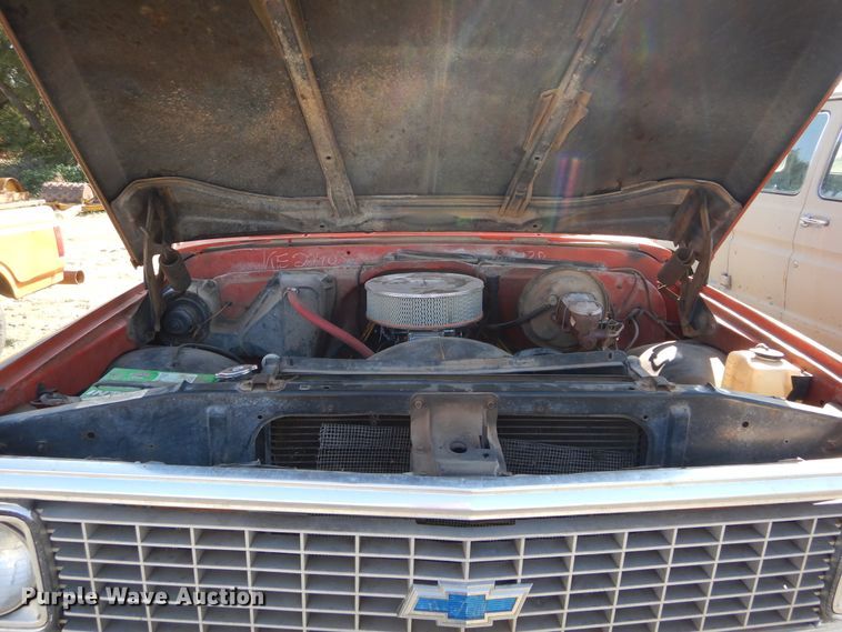 image for item FK9784 1971 Chevrolet Custom 20 flatbed pickup truck