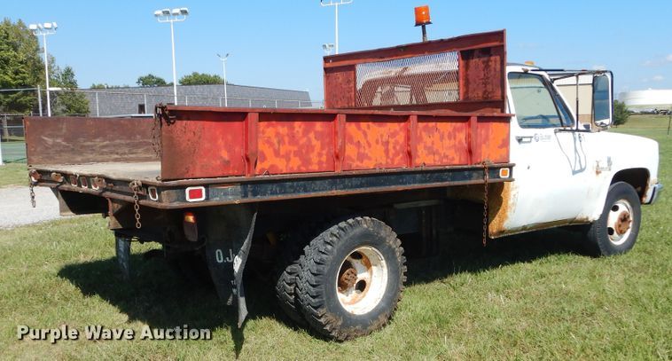 image for item FK9793 1982 Chevrolet Custom Deluxe 20 dump flatbed pickup truck