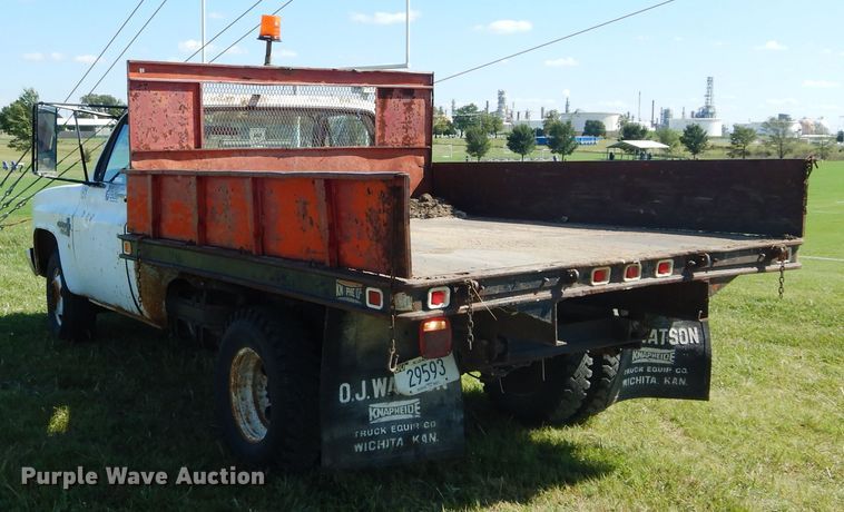 image for item FK9793 1982 Chevrolet Custom Deluxe 20 dump flatbed pickup truck