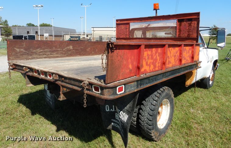 image for item FK9793 1982 Chevrolet Custom Deluxe 20 dump flatbed pickup truck