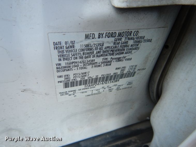 image for item FK9798 2007 Ford Five Hundred