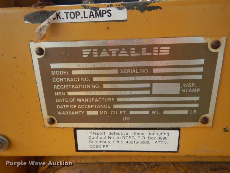 image for item FU9506 1987 Fiat-Allis 14C dozer