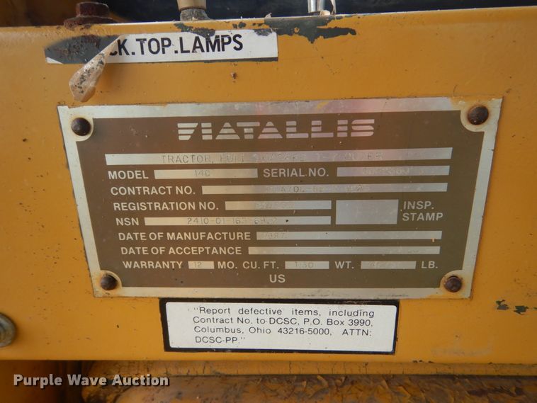 image for item FU9506 1987 Fiat-Allis 14C dozer