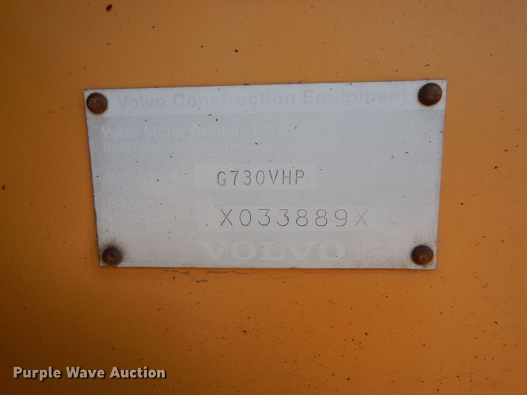 image for item FU9536 2002 Volvo G730 VHP motor grader
