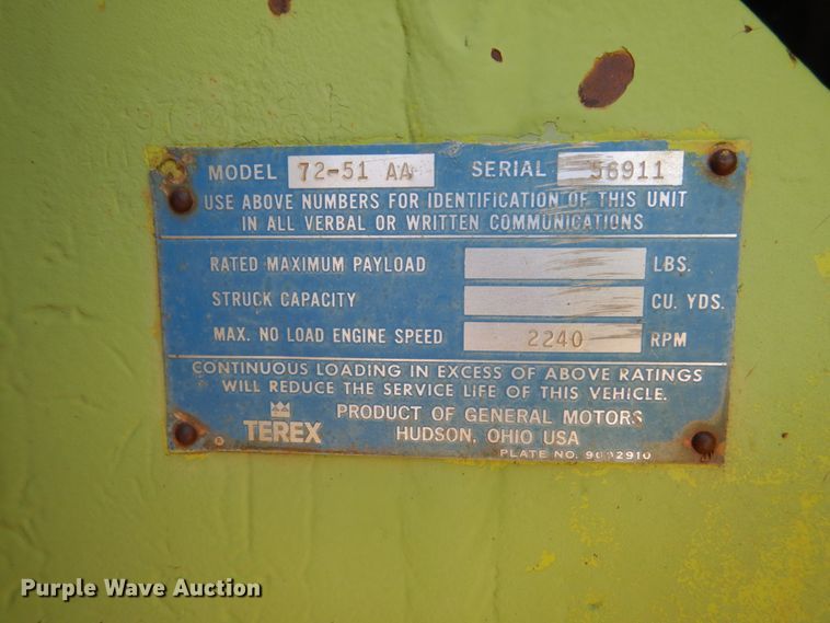 image for item FU9538 1971 Terex 72-51 AA wheel loader