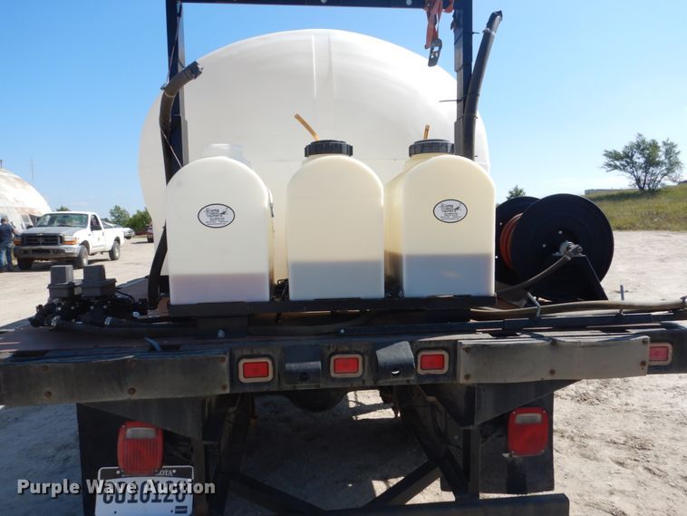 image for item FU9545 1997 Ford F700 flatbed truck with sprayer system