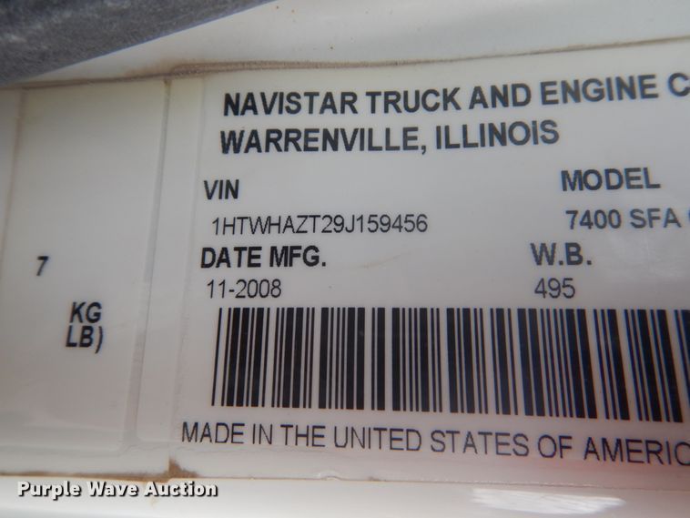 image for item FU9568 2009 International 7400 dump truck