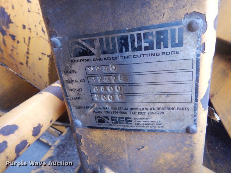 image for item FU9569 2002 Wausau MP3D snow blower