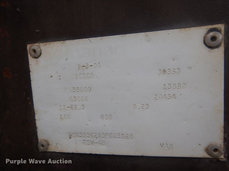 image for item FU9575 2005 Manac TSV48 live bottom trailer