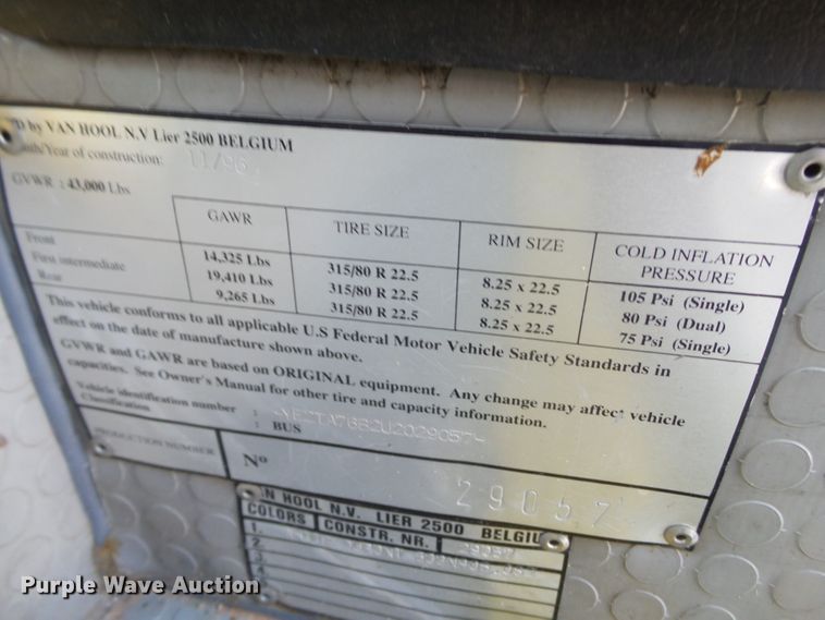 image for item GC9044 1998 Van Hool coach bus