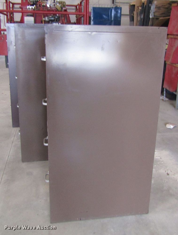 image for item GE9757 (3) four drawer metal file cabinets