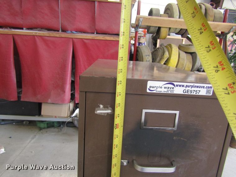 image for item GE9757 (3) four drawer metal file cabinets