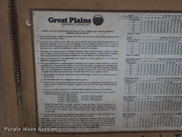 image for item DB7705 Great Plains Solid Stand 30 grain drill