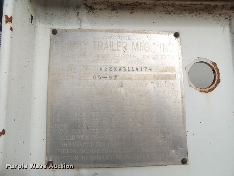 image for item GC9036 1997 Trinity Eagle Bridge live bottom trailer